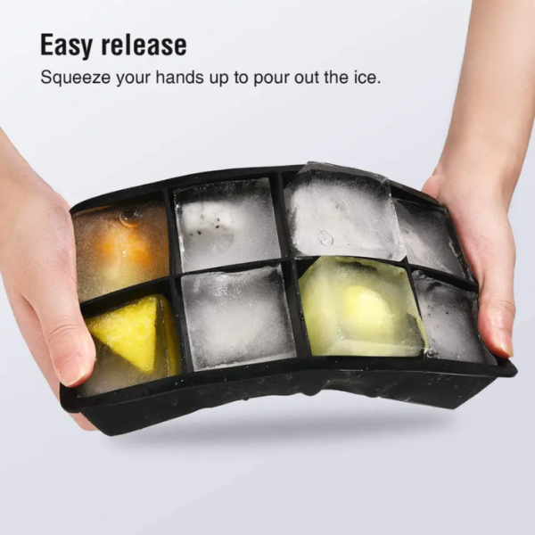 2 Packs Silicone Ice Cube Trays | Easy-Release Flexible Ice Cube Moulds - Image 2